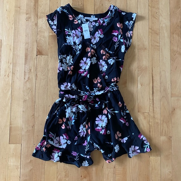 Loft Black Floral Romper - Picture 3 of 8